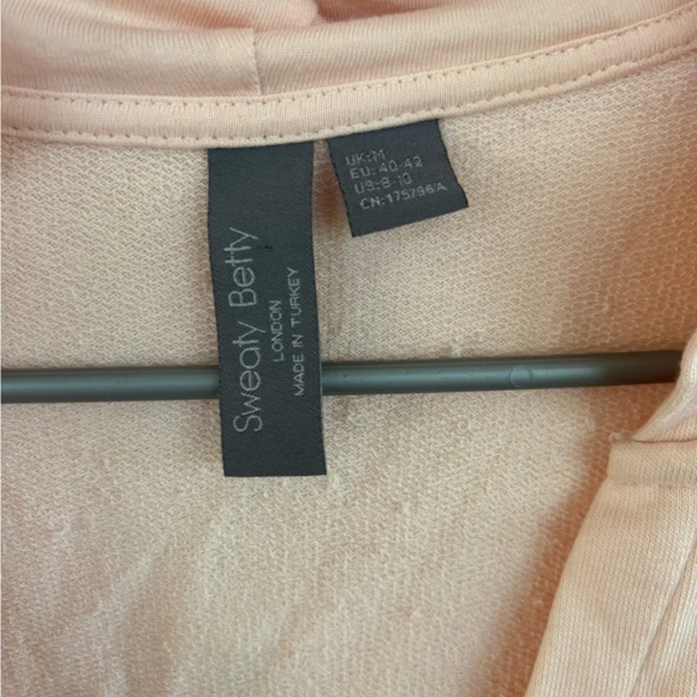 Sweaty Betty Women's Hooded Sweatshirt V-neck Pink Cotton Modal Fleece Size 8-10 - Picture 6 of 6